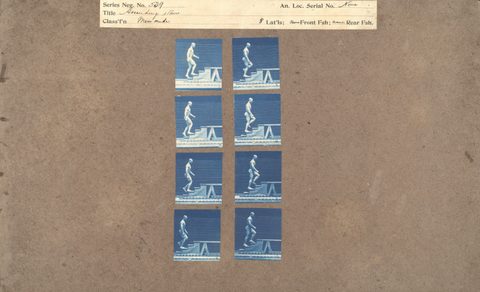 Person ascending stairs